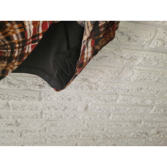 Perceptions Women Dress Extra Large XL Shirt Knit Mini Brown Plaid PLA11E - Picture 6 of 12